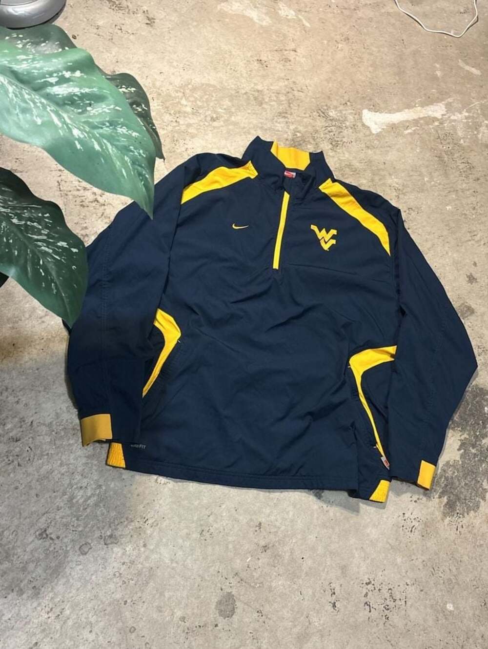 VINTAGE NIKE FIT TEAM WVU WEST VIRGINIA MOUNTAINEERS JACKET BLUE MENS XL EUC